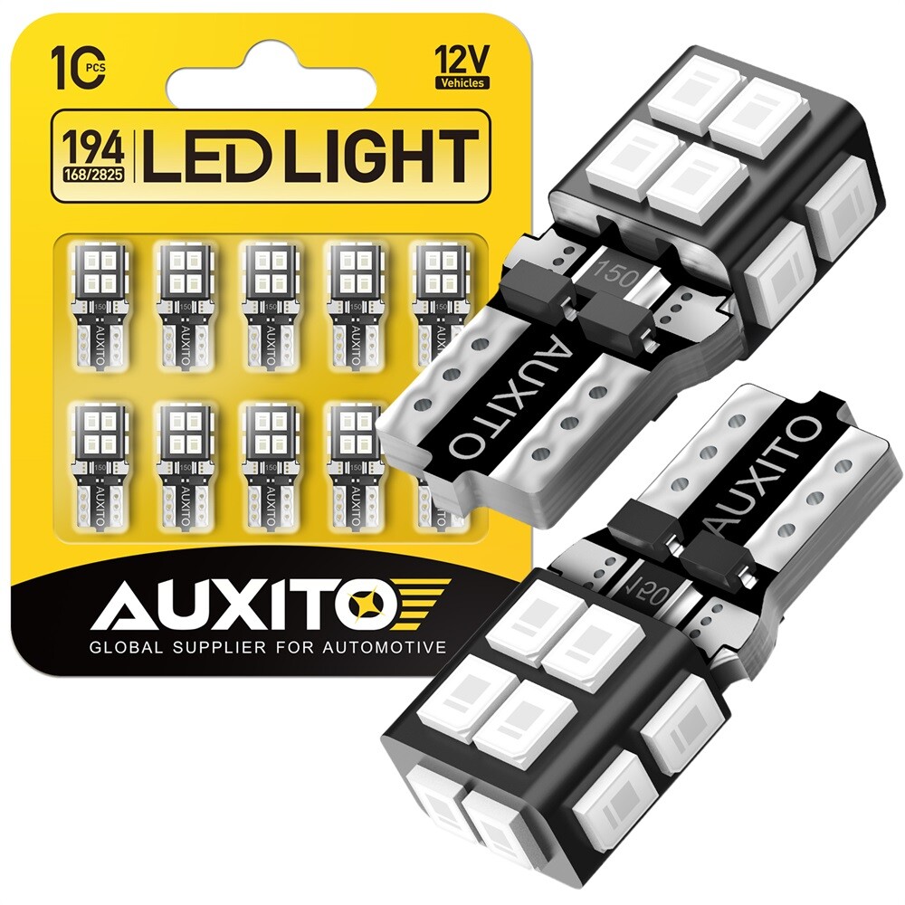 AUXITO Ultra Blue T10 LED Bulbs Car Interior License Light 2825 192 194 2835 SMD