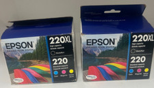 Lot of 2 EPSON T220 Ultra -Ink High Capacity Black  Standard Color -Cartridges