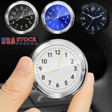 2PC Dashboard Mini Car Clock Adhesive Instrument Durable Metal Car Clock Gift US