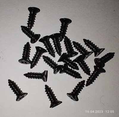 20x micro Holz/Blechschrauben in Stahl schwarz brüniert Senkkopf M1 M1.5 M2,M2,5