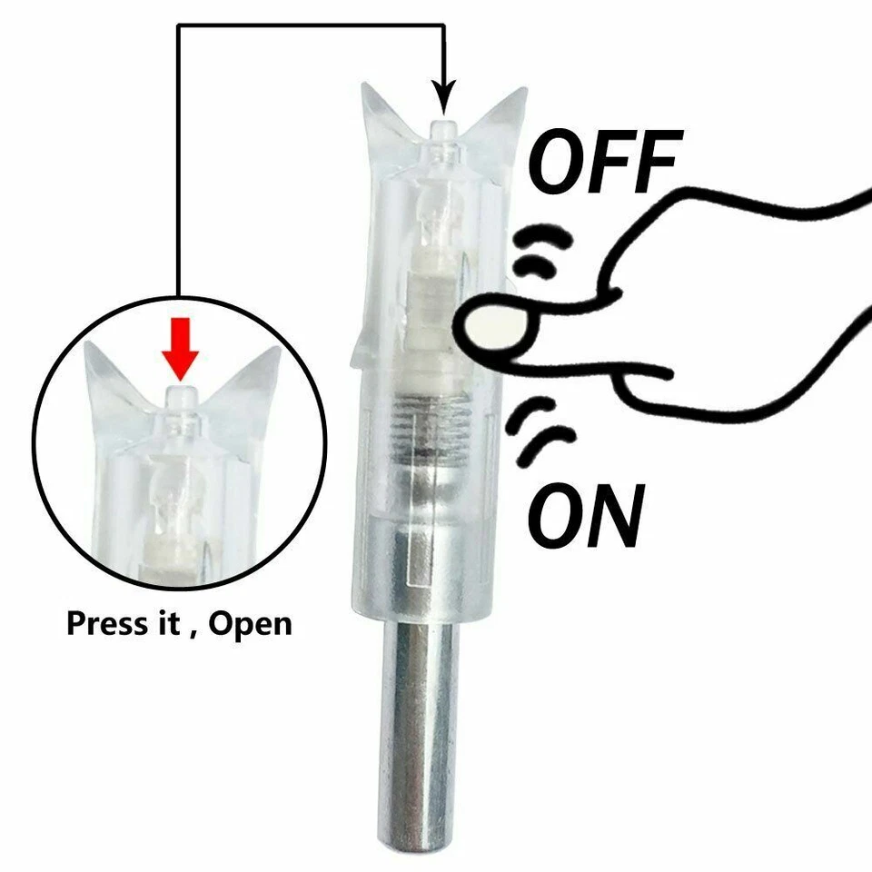 6/12pcs Lighted Nocks for Crossbow Bolts .300''/7.62mm Inside Diameter Half Moon - Image 2 of 4