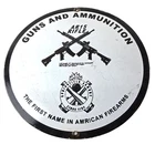 Vintage AR15 Rifle Porcelain Sign - Springfield Gun Fire Gas Pump Plate Sign