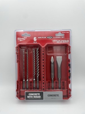 Milwaukee 48-20-7662 SDS Plus Rotary Hammer Bit Set 6 Pc Chisel Drill Set