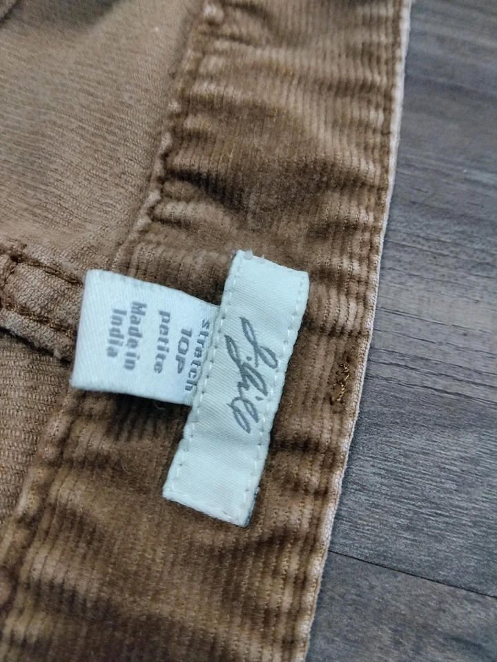 J. Jill Women’s 10 10P petite Brown Corduroy pants straight leg career soft - Image 3 of 4