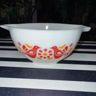 Vintage PYREX Friendship #441  1-1/2 PT Red Orange Birds Cinderella Mixing Bowl