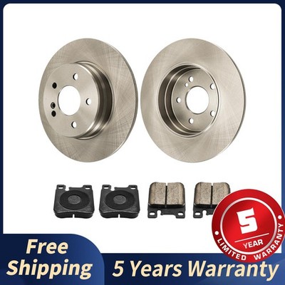 Ceramic Rear Brake Pads and Solid Rotors Kit for 1998-1999 Mercedes CLK320 D603