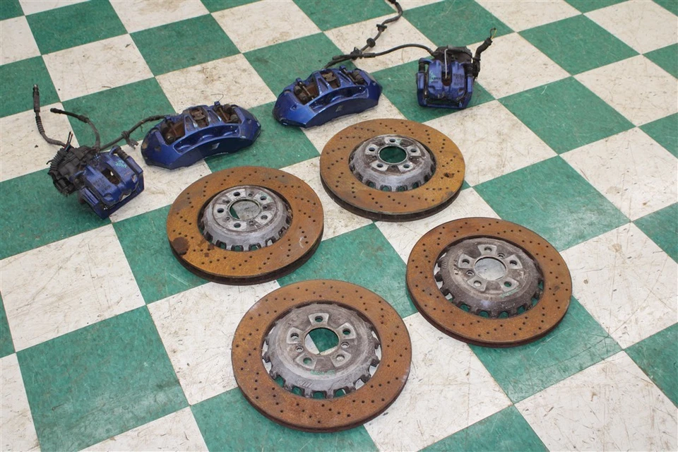 13' M5 Painted Blue Brembo Front Rear Brake Calipers Drilled Rotors Set 8x OEM Foto 2 de 4