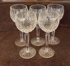 Set Of 5 Waterford LISMORE Vintage Wine Hocks Glasses 7 3/8" Ireland Vintage