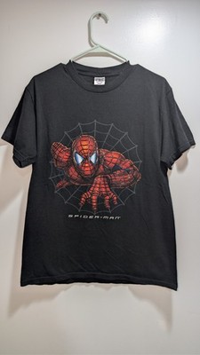 VINTAGE 2002 Spider-Man Movie Graphic Shirt Size M Puffy Print Delta Pro Weight
