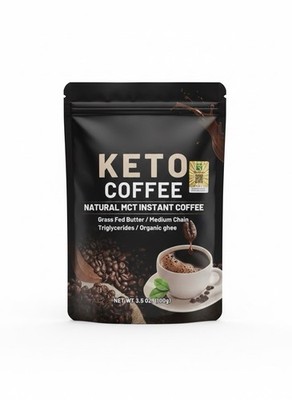 Keto Coffee Natural MCT Instant Coffee Grass Fed Butter & Ghee Blend 100g Pouch!