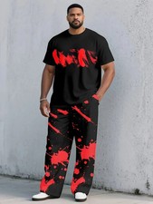 Men's Outfit 2 Piece Set Shirt  Pants Suit PLUS SIZE BIG 2XL