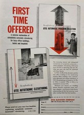 Otis Elevator Picture Magazine Ad Vintage Original Decor Wall Art Elevatoring