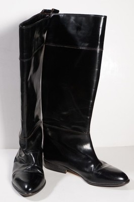 Vintage Vero Cuoio Black Italian Leather Riding Boots Women's Size 7.5 B (R)