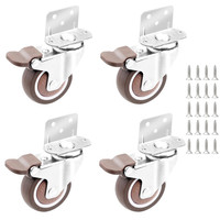 Rollen L Form 38 Mm Lenkrollen Mit Bremse GummiräDer, FüR MöBel