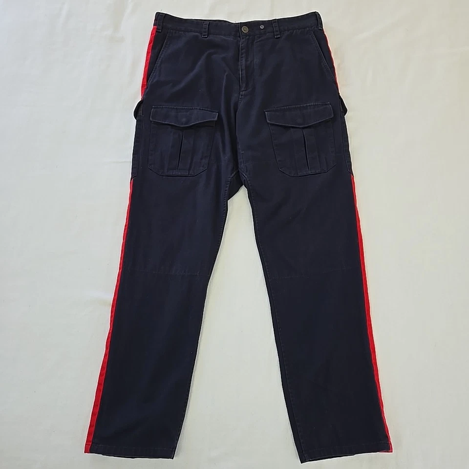 Rag & Bone Corbin Slim Fit Cargo Pants Navy Blue & Red Mens 32x30 Made in USA - Image 2 of 4