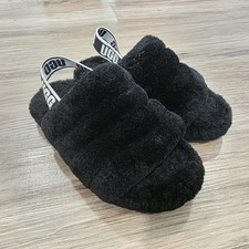 Ugg Fluff Yeah Slide for Kids Black Size 1 Girls