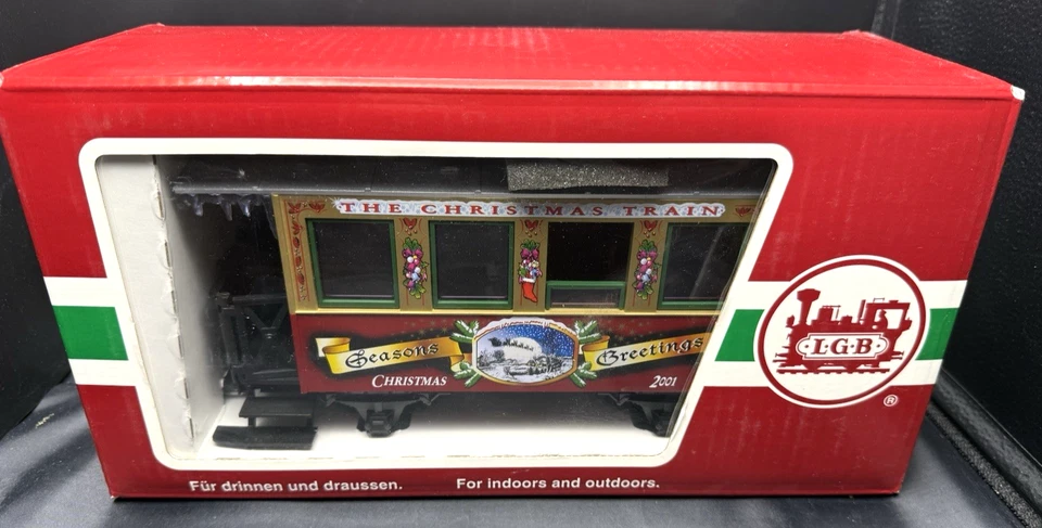 LGB 33075 CHRISTMAS TRAIN SEASONS GREETINGS 2001 PASSENGER CAR G SCALE IN BOX - Image 3 of 4