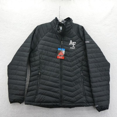 Columbia Powder Lite Jacket Women XL AF Prep Black Omni-Heat Puffer Air Force