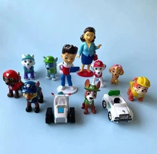 12pcs Dogs Paw Patrol Action Figures Cake Toppers Kids Gifts Furniture PVC Model