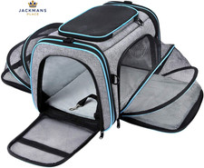 Expandable Cat Carrier, Portable Soft Sided 46 cm L x 28 W x 28 H, Grey