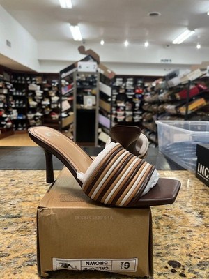 Journee Collection Women's Brown Calliope Stacked Stiletto Sandals Sz 6.5M