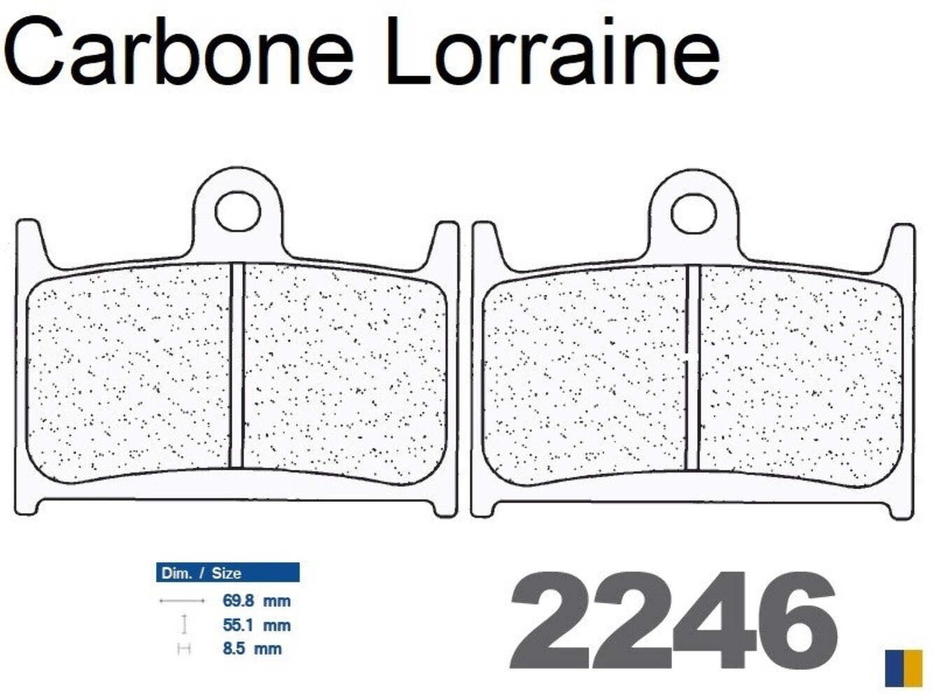 Plaquettes de frein avant Carbone Lorraine 2246 XBK5 pour moto sport