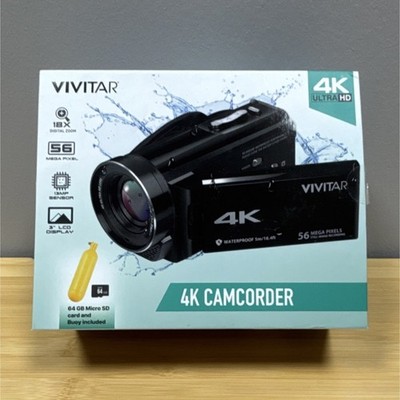 Vivitar DVR4K-TEAL 4K Ultra HD Waterproof Camcorder Black 18x Zoom LCD MicroSD