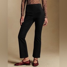 Sézane Black Tailored Straight Leg Pants Size 38 (US 6) Side Zip Chic Parisian