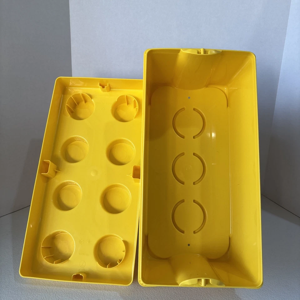 LEGO Storage Container Brick Box Case Yellow 8 Stud Bin Tote With Lid - Image 2 of 2