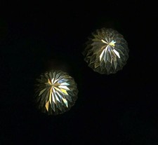 14K Solid Yellow Gold 8mm Diamond Cut Half Round Bead Ball Stud Earrings LH