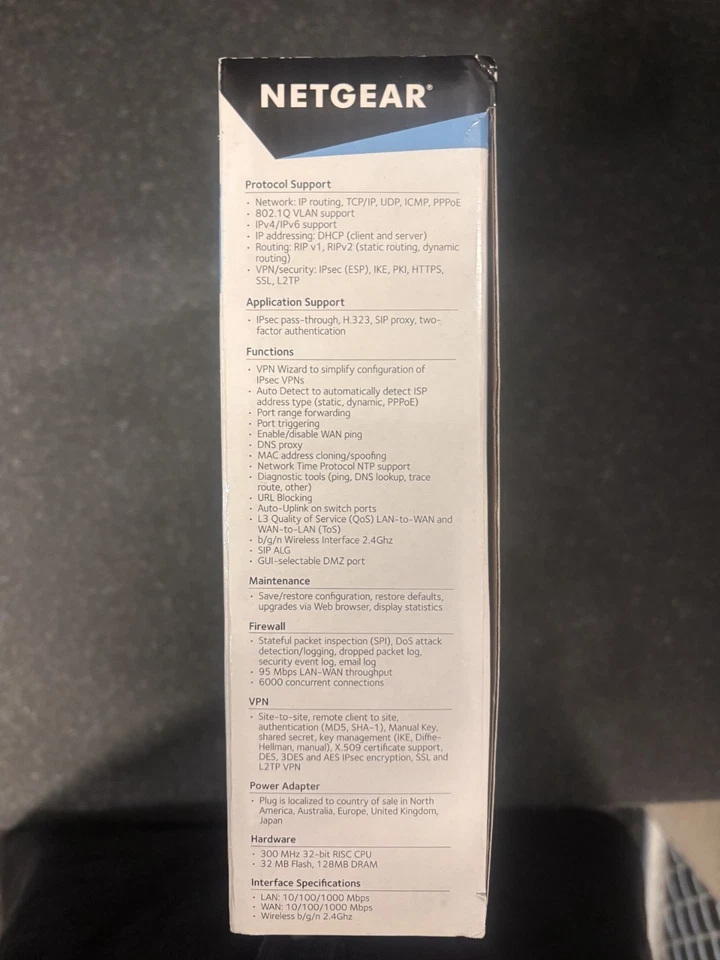 Netgear ProSafe Wireless-N 8-Port Gigabit VPN Firewall- FVS318N -w/ Power Supply — 第 4/4 张图片