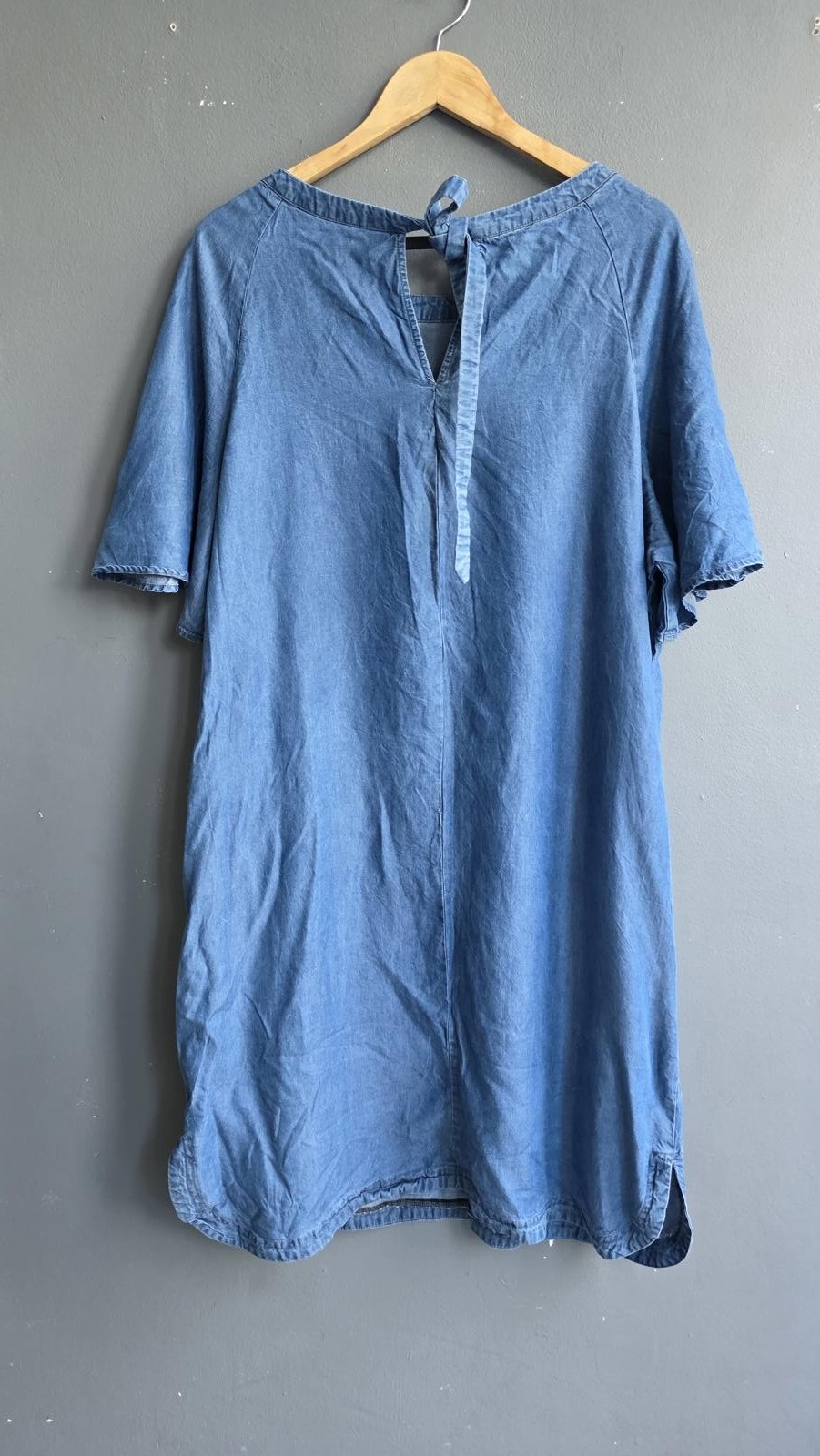 Principles Ben de Lisi Blue Denim Chambray Shift Dress 18 Flutter Sleeve image 6