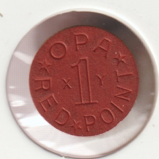 1944 US WWII OPA Red Ration Token XY Collectible WW2 Collection Old War ...