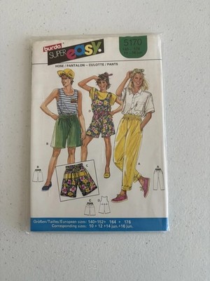 Burda 5170 Size 10-16 Juniors Culottes/Pants & Romper UNOPENED