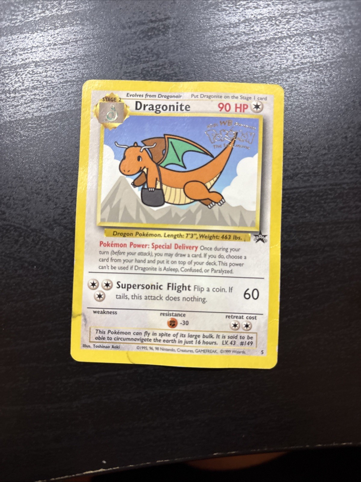 Pokemon Card Black Star Promo Dragonite 5 WB Pokemon Movie WOTC