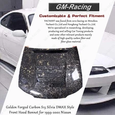 Golden Forged Carbon S15 Silvia DMAX Style Front Hood Bonnet for 99-02 Nissan
