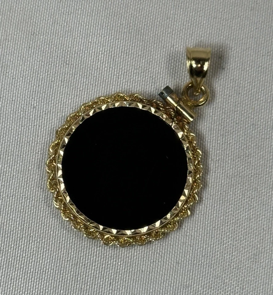 1991 THE AUSTRALIAN KOALA 1/20 oz .9995  Platinum & Onyx Pendant 14kt Gold Bezel - Image 4 of 4