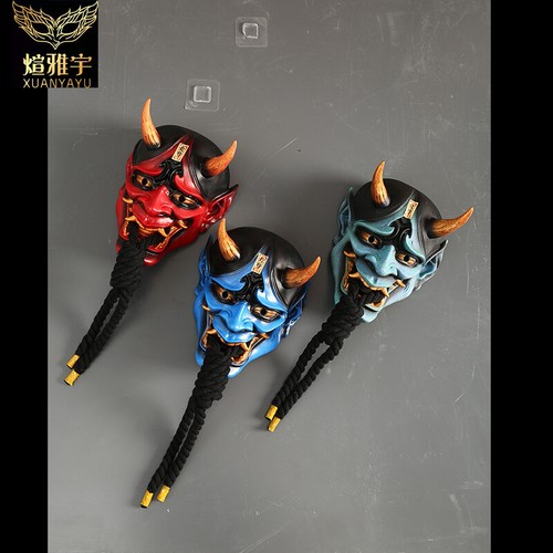 Maschera giapponese Prajna oggetti di scena cosplay fantasma diavolo Hannya Halloween maschera viso completa - Foto 5 di 19