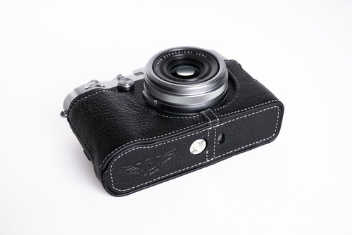 Genuine Real Leather Half Camera Case Bag Cover for FUJIFILM X100F Bottom Open 6 - 第 15/35 張圖片