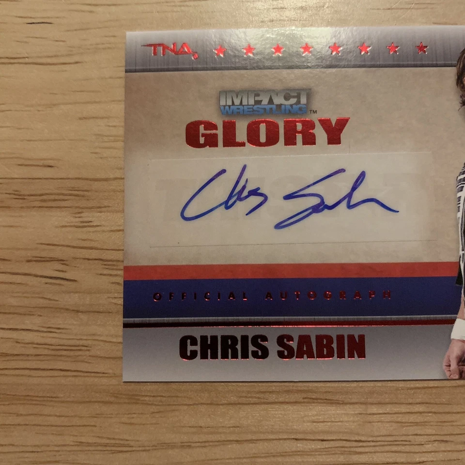 2013 TRISTAR TNA Impact Glory Wrestling Red 21/50 Chris Sabin #G5 Autograph - Image 2 of 4