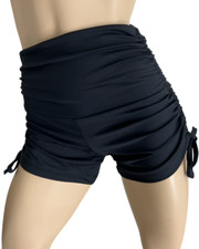 Black Hot Yoga Shorts Mid Low High Rise Compression Swim SXYfitness Made in USA