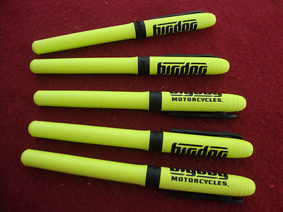 5 BIG DOG MOTORCYCLES BIC BRITE LINER GRIP HIGHLIGHTER CHISEL TIP YELLOW FINE