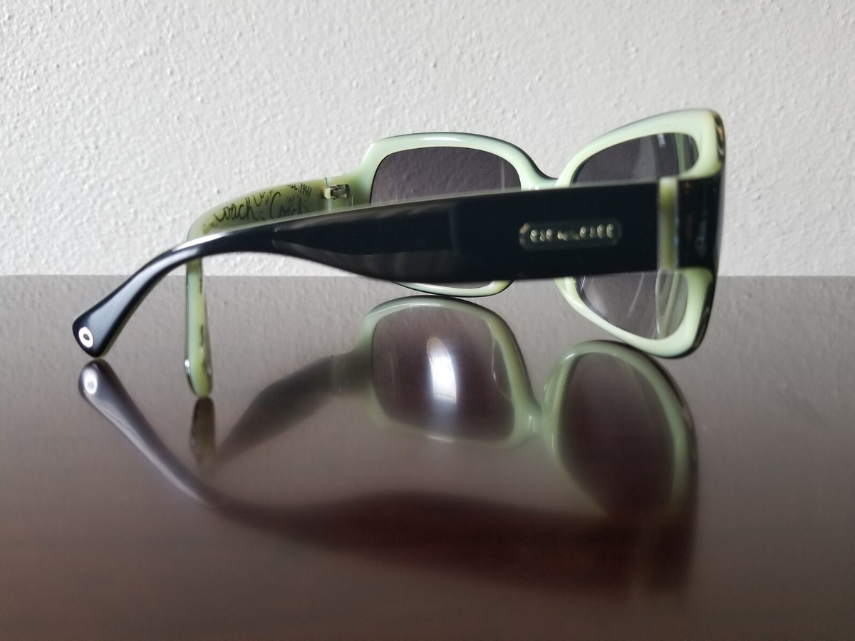 Coach Ginger S496 Black & Green Oversized Sunglasses with  display picture 2