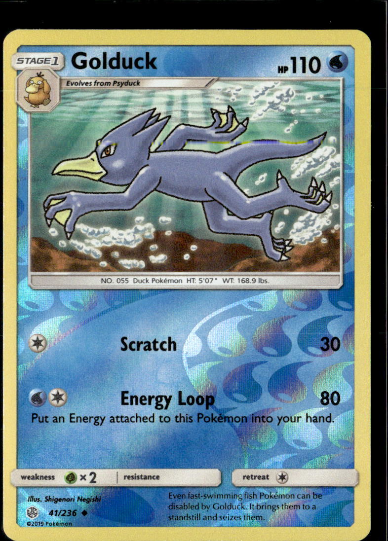 Pokemon Golduck 41/236 Cosmic Eclipse Reverse Holo Uncommon 2 Card Lot