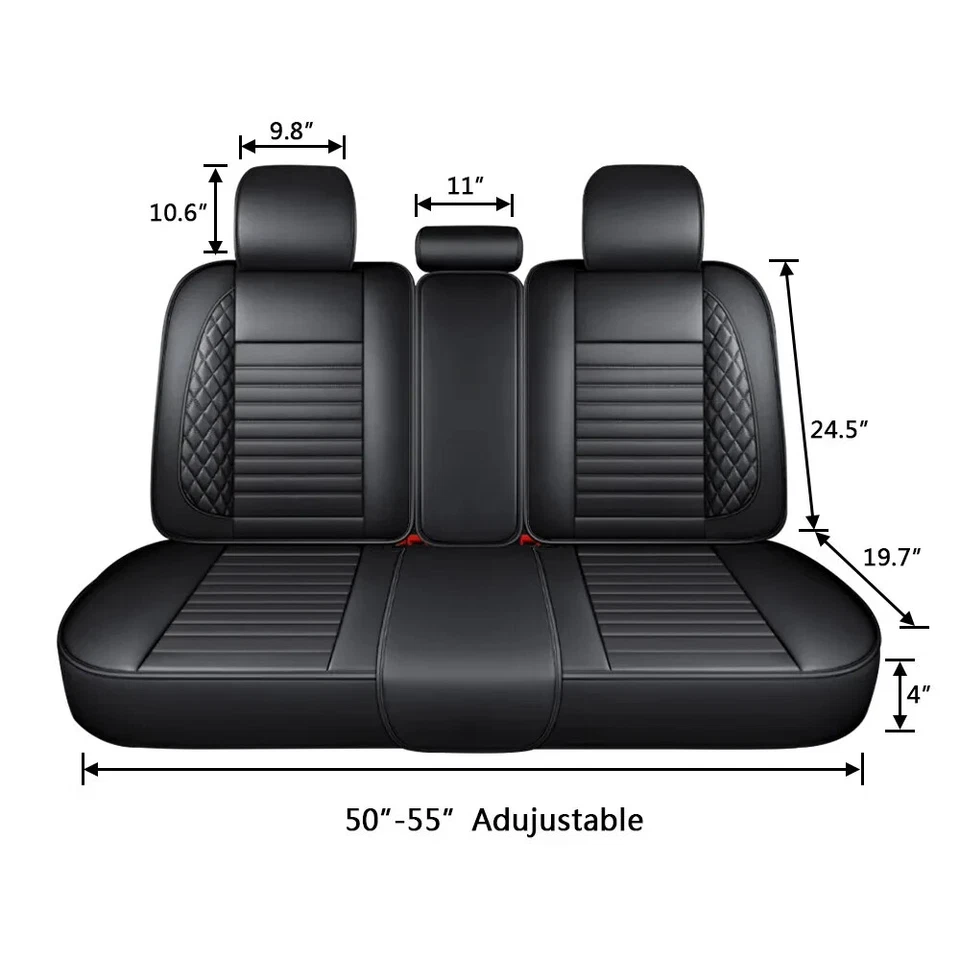 Luxury Front & Rear Seat Covers for Nissan Titan Titan XD Wear Resistant Leather - Image 3 of 4
