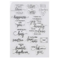 Words Happiness Love You Hug Joy Heart Thank you Clear Stamps for Card Making...