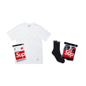 supreme x hanes black tee