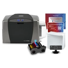 Fargo DTC1250e Single Sided ID Card Printer & Complete Supplies Package, Bronze-