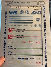 MICROSCALE DECAL HO Scale 87-341  Sannta Fe ,Western Express, Gelco Rail