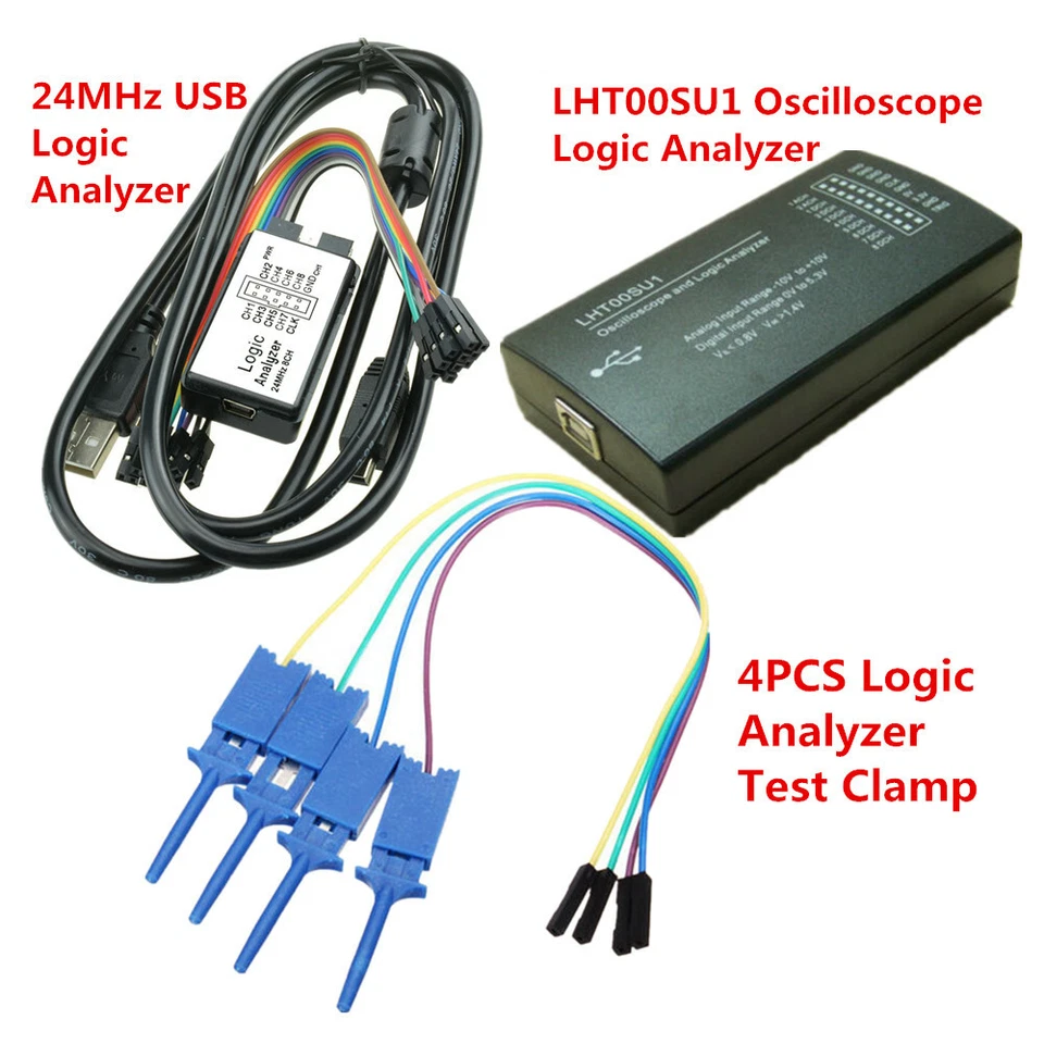 24MHz Logic Analyzer LHT00SU1 Virtual Oscilloscope USB Device I2C SPI for M100 - Image 3 of 4